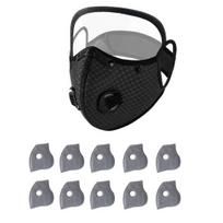Reusable Carbon Filter Dust Mask with Adjustable Goggles 6-Layer Face Mask with 10 Filters Face Protection Mask with juoda