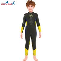 Kids 2.5mm Full-Body Wetsuit Diving Snorkeling Surfing Swimming Warm Thermal Long Sleeve Male Child Child Small pilka