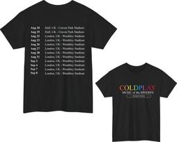 Coldplay Muzikos Koncertas Marškinėliai The Spheres Pasaulinės Ekskursijos JK Muzikos Mėgėjams Marškinėliai Unisex XL gray