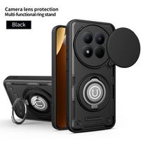 Dėl Xiaomi Poco M8 dėklo Poco M8 Pro telefono dėklo dangtelio Magnetinis šarvuotas smūgiams atsparus žiedo laikiklio dėklas Magsafe belaidžio įkrovimo dangtelis Poco M8 black