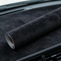Automobilio interjero zomšas, lipnus, stogo apmušalų taisymas ir „pasidaryk pats“ apdailos apvyniojimas 20*150cm juoda