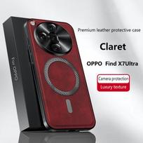 For Oppo Find X7 Ultra Case Magnetic Elegant Leather Wear-Resistant Lens Fully Covered Non-Slip Grip Edge Cover Shell Oppo Find X7 Ultra black