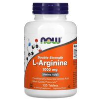 NOW Foods, L-argininas, dvigubo stiprumo, 1000 mg, 120 tablečių