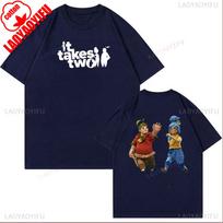 Unisex It Takes Two T Shirt Game Cotton Short Sleeve Tee Girlfriend Boyfriend Couple Clothes Kodi Xiaomei Wife Husband Gifts Tee S black