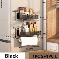 2Pcs Magnetic Kitchen Storage Rack Fridge Shelf Spice Organizer No Drilling Refrigerator Magnetic Holder Space Saving