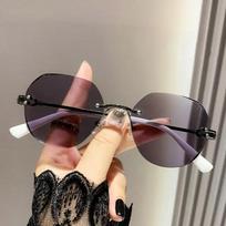 Ladies Light Adaptive Readers Latest Blue Light Blocking Frameless Glasses Fashion High-definition Color Changing Age-Related Vision Loss Glass 4.0 gray