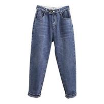 XL-6XL Didelio dydžio Laisvi Džinsai Moterims Aukštas Juosmuo Kulkšnies Ilgio Džinsiniai Kelnės Mom Jeans Mėlyni Džinsai Moterims XL mėlyna