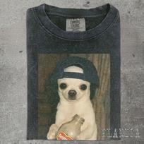 Chihuahua with Bottle T-shirt | Funny Dog Meme Tee M gray