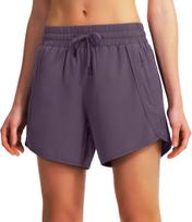 Women's 5-Inch Quick-Dry Lightweight Sports Running Shorts with Zipper Pocket black