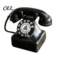 Compact Retro Phone Model Old Telephone Ornaments, Mini Desk Phone, Vintage Classic Old-fashioned Statue Landline Resin Decorative Nostalgic juoda