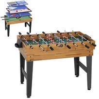 13-in-1 Games Table, Table Football, Chess, Billiards, Table Tennis and more, MDF, Plastic, Walnut 121 x 109 x 80 cm