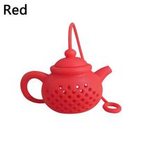 Silikoninis arbatinuko formos arbatos infuzinis sietelis arbatos maišelis lapų filtras difuzorius arbatinukas arbatinuko priedas virtuvės įtaisas Creative red