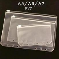 A5 A6 A7 segtuvų kišenės segtuvų užtrauktukų aplankai 6 žiedų nešiojamojo kompiuterio segtuvui, vandeniui atsparus PVC lapų dokumentų maišelis A6 gray