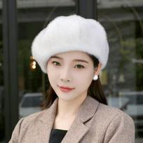 New Imitation Mink Hair Winter Beret Korean Version Of The Fashion Wild Thickened Warm Hat Pumpkin Hat KTY One size pilka