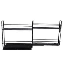 Pull Out Seasoning Rack   for Cabinet Slide Out Seasoning Kitchen   with Label Stickers black