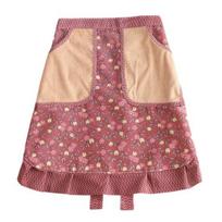 Breathable Half Apron with Pockets Water-Resistant Kitchen Waist Apron for Cooking Gardening Waitress Floral Print Adjustable Baking Catering Apron raudona