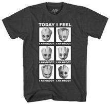 Marvel Groot Today I Feel Men's Charcoal Heather T-Shirt New XS gray