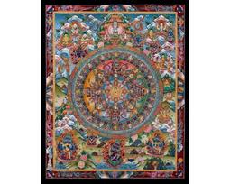 Tibetan Mandala Buddha Thangka Tapestry Wall Hanging 100X70CM gray