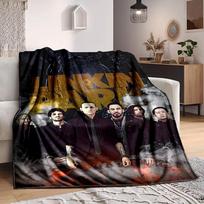 1 vnt. Linkin Park prekių pledas Lengvas flanelinis pledas Mėtomasis pledas sofai, lovai, kelionėms, stovyklavimui, svetainei, biurui, sofai 75X95CM gray