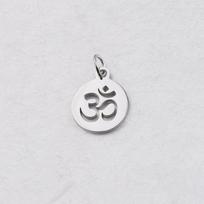 12x17mm Hollow OM Yoga Pendant with 0.8x5mm Hanging Ring - Stainless Steel Jewelry Accessory 12*17mm gray