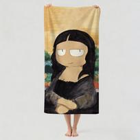 Aliejinis paveikslas L-Leonardo D-Da Vinci M-Mona Lisa Rankšluosčių Džiovinimas Vonios rankšluostis Taikomas Lengvam Plaukimui Stovyklavimui Joga Paplūdimiui Iš 70cm×140cm beige