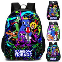 (A) Rainbow Friends Backpack Large Capacity Rucksack Satchel School Bags for Children Boy Girl A