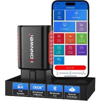 KONNWEI KDIAG Bluetooth OBD2 skaitytuvas Diagnostikos įrankis iPhone ir Android telefonams Belaidis variklio gedimų indikatoriaus skaitytuvas Automobilio kodų skaitytuvas Bluetooth 5.2 su pilna sistema blue