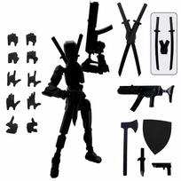 Dummy 13 veiksmo figūrėlė Titanas Daugiašarniris Robotų žaislai 3D spausdintuvas Judantis Anime figūrėlė Streso mažinimo Decompresijos žaislas Berniukui juoda