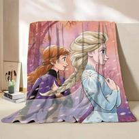 Disney Frozen Elsa Princess Flannel Kids Blanket Cartoon Cute Plush for Home Bedroom Sofa Picnic Office Cover Blanket Warm Gifts 30x40in blue