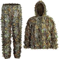 Ghillie Suit Men Women Kids 3D Leafy Bionic Camouflage Hunting Clothing CS Shooting Suit Tactical Combat Clothes Set M L