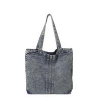 Lazy wind washed denim bag women's new literary canvas shoulder bag large capacity commuter tote bag džinsinio mėlyna spalva