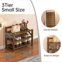 Foldable Shoe Rack Large Capacity Storage Shelf Shoes Storage Organizer Home Decor for Living Room, Entrance, Foyer beige