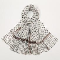 High Quality New Palestine Keffiyeh Scarf Breathable Chiffon Printed Hijab for Women Long Style Pashmina Scarves smėlis