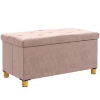 Sulankstomas daiktų laikymo suolas lovos gale, tūris 67 l, keliamoji galia 120 kg, su dangčiu, 76 ilgis x 38 plotis x 38 aukštis cm, rožinis 76 x 38 x 38 cm