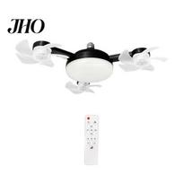 Ceiling Fan with Light 3/4/5 Blade & Remote Control, 2-in-1 Silent LED Drone Living Room Ventilation Foldable Blades, 3-Speed Dimmable E27 Socket for 3pcs A juoda
