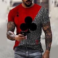 2025 New Vintage Playing Cards Poker Spades A T shirt For Men Women Tee Summer Fashion Printed Tops Cool Streetwear Clothing XXL black