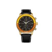 CITIZEN Šviesos energija varomas kvarcinis mechanizmas Natūralios odos dirželis Unisex Kavos spalvos ciferblatas CA7082-18X Coffee black