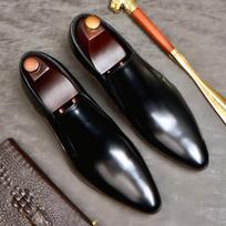 Vyriški odiniai batai Natūralios odos Oksfordo batai vyrams Prabangios suknelės batai Slip On Vestuviniai batai Odiniai Brogues 10 juoda