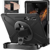 Samsung Galaxy Tab S8 Ultra silikoninis + PC planšetinio kompiuterio dėklas For Samsung Galaxy Tab S8 Ultra juoda