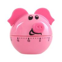 Kitchen Mechanical Timer 360°Rotating Countdown Loud Alarm Timer Cute for Time Management Reminder Pig Shape Manual Time 1 pink
