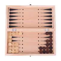 No  Wood Board Game 29x29cm Large Chessboard Developing Strategic Thinking 3 in 1 Chess Chekers Backgammon for Kids Adults China Mainland beige