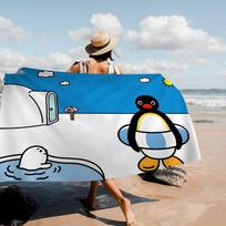 Cartoon Cute Pingu Penguin Microfiber Blanket Quick Drying Beach Towels Oversized Printing Super Absorbent Pool Towel Blanket Cotton 30x30cm