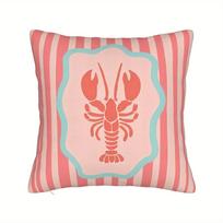 Retro Lobster Art Print Throw Pillowcase Decorative Cushion Cover for Home Sofa Bedroom Living Room Pillow Insert Not Included 45cmx45cm(18x18Inch) pink