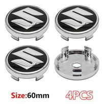 4 vnt. Suzuki ratlankio dangtelio lipdukas 60 mm ABS Automobilio emblema Ratlankio centriniai dangteliai Suzuki Grand Vitara SX4 Swift Jimny Kizashi 60mm hub cap gray