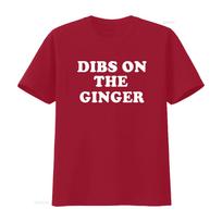 Unisexs Dibs On The Ginger T Shirt Bold White Lettering Breathable For Everyday Formal Wear Machine Washable Regular Fit Gym 2XL black