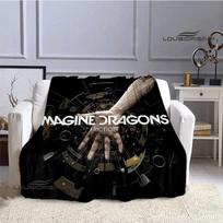 Rock Band Imagine Dragons spausdintas pledas flanelinis šilti pledai lovos paklodės Minkštas ir patogus pledas gimtadienio dovana Size: 75*100cm, Weight: 230 GSM gray