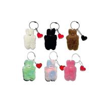 nuostabus laimingas zuikutis raktų pakabukas: laimingas zuikis (6 spalvos) Cotton candy
