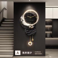 Modern Living Room LED Wall Clock Luxury Design Silent Number Clock Nordic Wall Watch Korean Creative Mural Lamp Room Decor (as the picture,40X85CM) gray