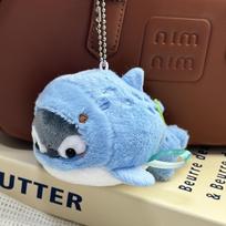 Cartoon Plush Toy: Seal, Dolphin, Penguin, Whale Pendant Keychain Doll 12cm white