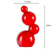 Geometrinės spalvoto stiklo sferos, sujungtas krištolo rutulys, krištolo burbulas, dekoratyvinės figūrėlės, namų dekoravimo aksesuarai red